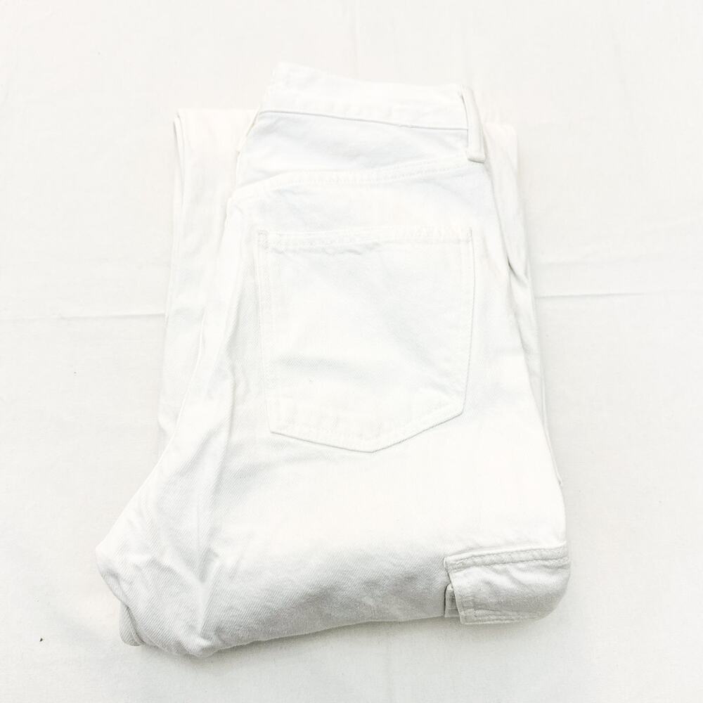 AGOLDE Minka Cargo Wide Leg White Denim Jeans A9117-1183 Zip Fly Size 24